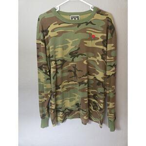 Riot Society Men's Size XL Camouflage And Rose Long Sleeve Shirt